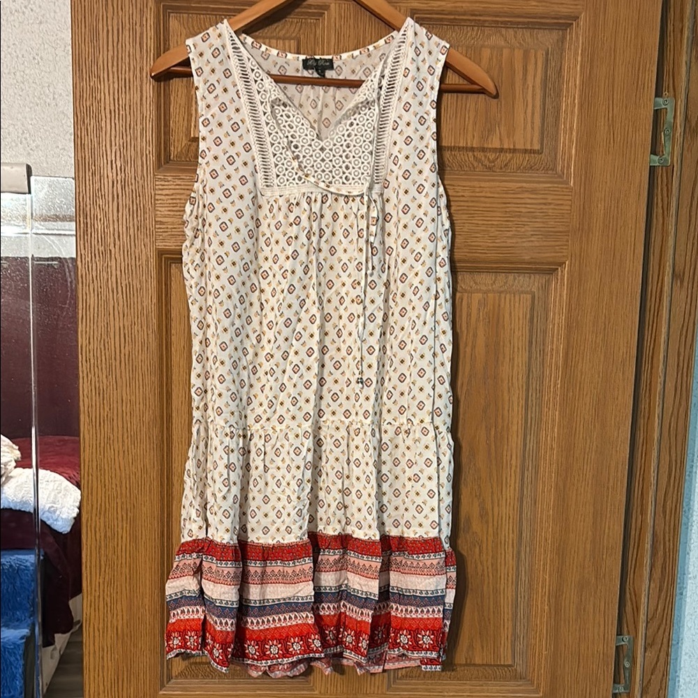 Lily Rose White and Red Sleeveless Sundress